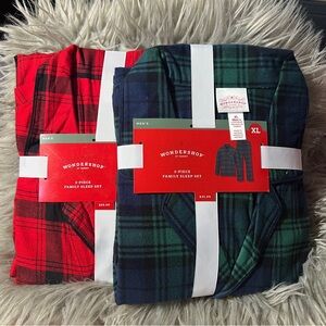 2- Wondershop Green and Blue Plaid Sleepwear Set